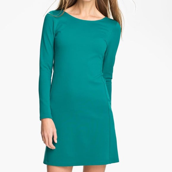 bright teal dress